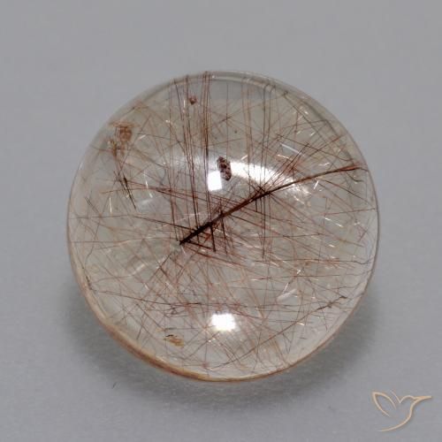 4.46ct Natürlicher Klar mit Braun Rutilquarz, Runden, Transparent