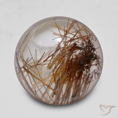 5.10ct Natürlicher Klar mit Braun Rutilquarz, Runden, Transparent