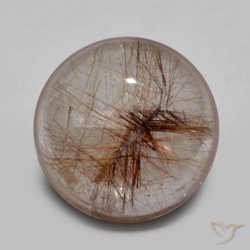 4.63ct Natürlicher Klar mit Kupfer Rutilquarz, Runden, Transparent