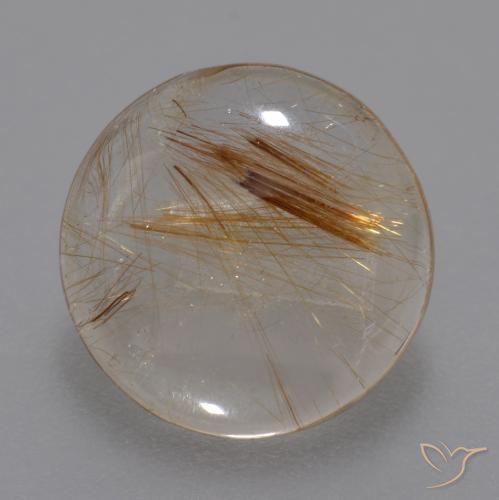 4.23ct Natürlicher Sehr helles Tawny Brown Rutilquarz, Runden, Transparent