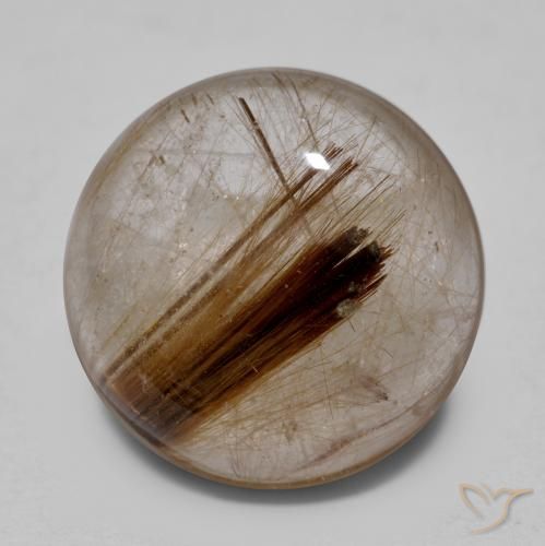 8.25ct Natürlicher Klar mit Braun Rutilquarz, Runden, Transparent, Photo A