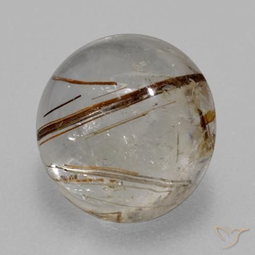 4.76ct Natürlicher Klar mit Braun Rutilquarz, Runden, Transparent