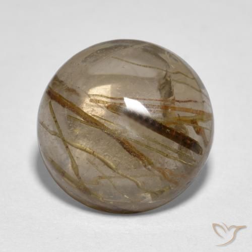 5.31ct Natürlicher Klar mit Braun Rutilquarz, Runden, Transparent