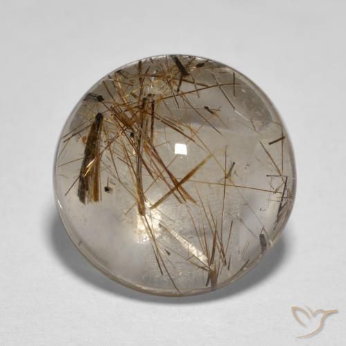 3.75ct Natürlicher Klar mit Braun Rutilquarz, Runden, Transparent