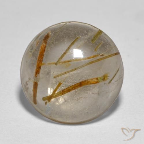 4.96ct Natürlicher Warmes Braun Rutilquarz, Runden, Transparent, Photo A