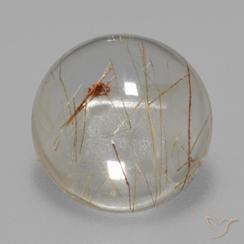 5.60ct Natürlicher Klar mit Kupfer Rutilquarz, Runden, Transparent