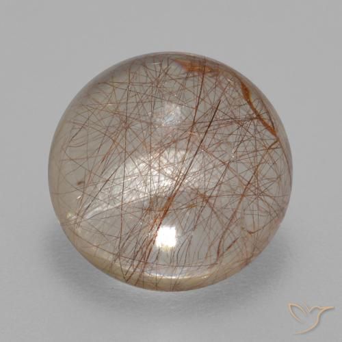 4.02ct Natürlicher Klar mit Kupfer Rutilquarz, Runden, Transparent