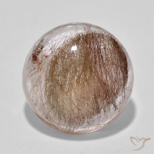 6.73ct Natürlicher Klar mit Braun Rutilquarz, Runden, Lichtdurchlässig