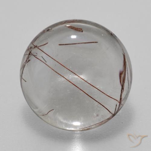 6.08ct Natürlicher Klar mit Braun Rutilquarz, Runden, Transparent
