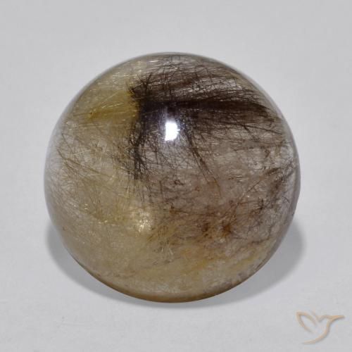 5.77ct Natürlicher Klar mit Braun Rutilquarz, Runden, Lichtdurchlässig