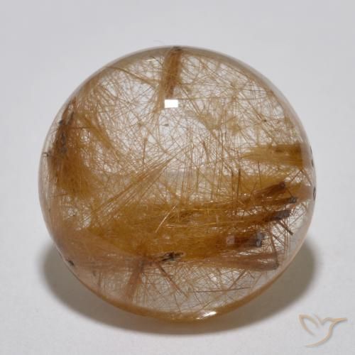 7.14ct Natürlicher Sehr helles Tawny Brown Rutilquarz, Runden, Lichtdurchlässig