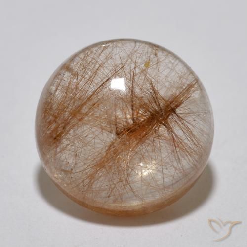 6.99ct Natürlicher Sehr helles Tawny Brown Rutilquarz, Runden, Lichtdurchlässig