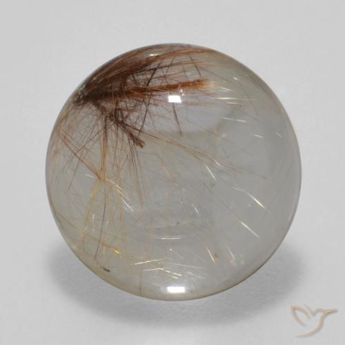 5.38ct Natürlicher Klar mit Braun Rutilquarz, Runden, Transparent