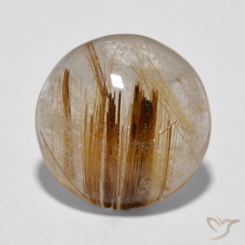 4.31ct Natürlicher Warmes Braun Rutilquarz, Runden, Lichtdurchlässig