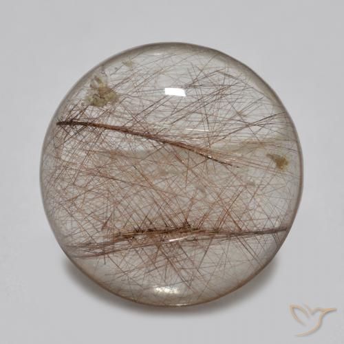 3.82ct Natürlicher Klar mit Braun Rutilquarz, Runden, Transparent