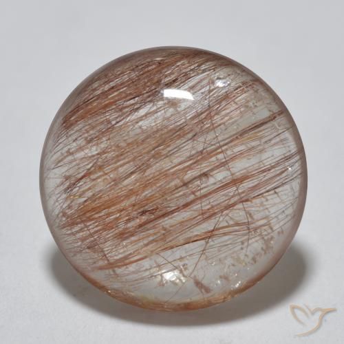 3.96ct Natürlicher Helles Zimtbraun Rutilquarz, Runden, Lichtdurchlässig, Photo A