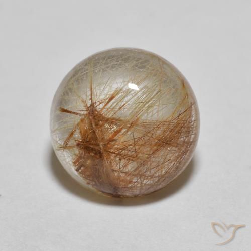 2.78ct Natürlicher Sehr helles Braun Rutilquarz, Runden, Transparent, Photo A