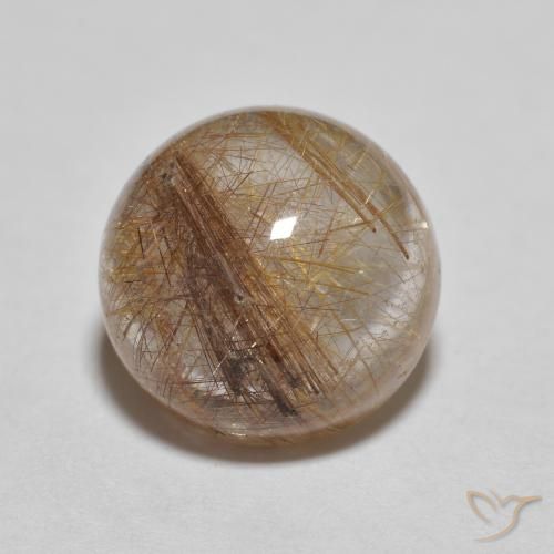 3.71ct Natürlicher Sehr helles Tawny Brown Rutilquarz, Runden, Transparent