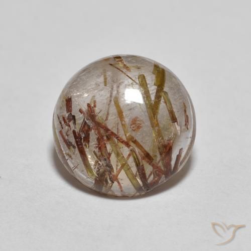 2.02ct Natürlicher Sehr helles Braun Rutilquarz, Runden, Transparent