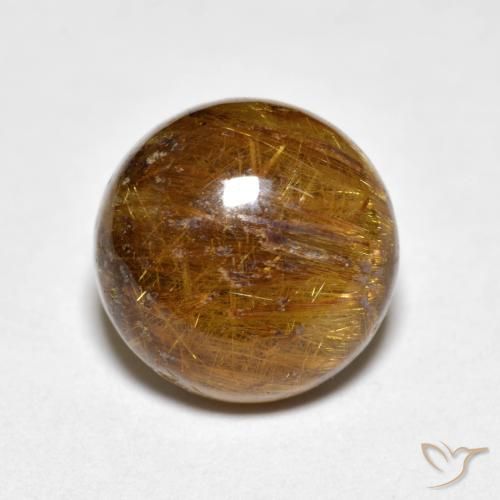 4.60ct Natürlicher Warmes Braun Rutilquarz, Runden, Lichtundurchlässig