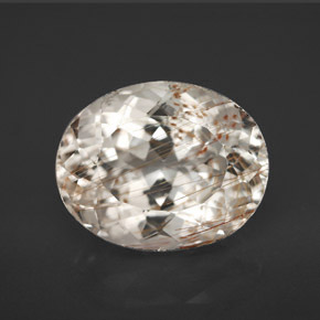 9,61 ctw natürlicher gelber Rutiltopas, Oval Schliff, Transparent