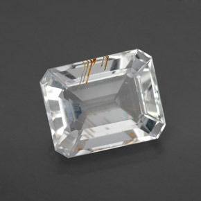 6,25 ctw natürlicher Gold Rutiltopas, Smaragdschliff, Transparent