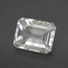 6,25 ctw natürlicher Gold Rutiltopas, Smaragdschliff, Transparent