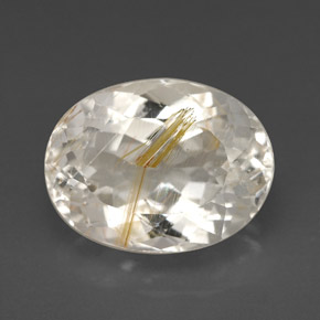 7,49 ctw natürlicher gelber Rutiltopas, Oval Schliff, Transparent