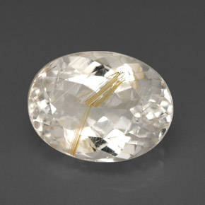 7,49 ctw natürlicher gelber Rutiltopas, Oval Schliff, Transparent
