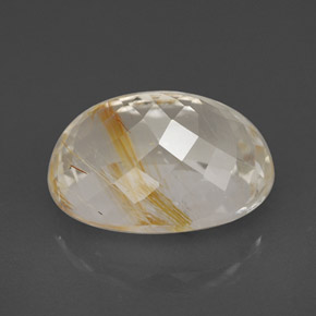 7,49 ctw natürlicher gelber Rutiltopas, Oval Schliff, Transparent