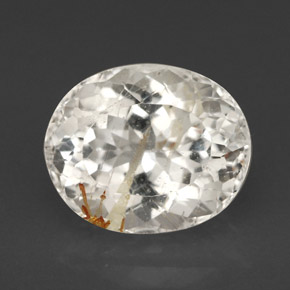 5,62 ctw natürlicher gelber Rutiltopas, Oval Schliff, Transparent