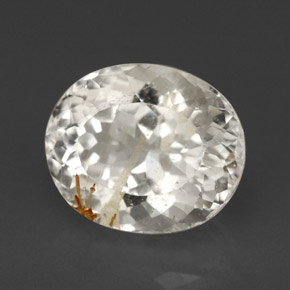 5,62 ctw natürlicher gelber Rutiltopas, Oval Schliff, Transparent