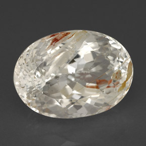 6,80 ctw natürlicher gelber Rutiltopas, Oval Schliff, Transparent