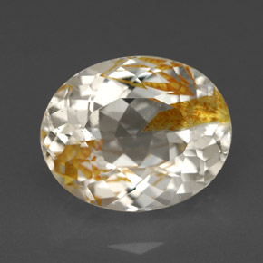 5,72 ctw natürlicher gelber Rutiltopas, Oval Schliff, Transparent