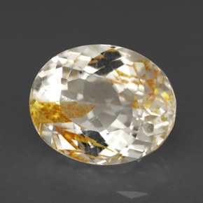 5,72 ctw natürlicher gelber Rutiltopas, Oval Schliff, Transparent