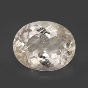 17,25 ctw natürlicher gelber Rutiltopas, Oval Schliff, Transparent