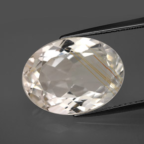 11,37 ctw natürlicher gelber Rutiltopas, Oval Schliff, Transparent