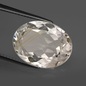 11,37 ctw natürlicher gelber Rutiltopas, Oval Schliff, Transparent