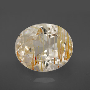 8,38 ctw natürlicher gelber Rutiltopas, Oval Schliff, Transparent