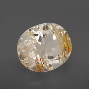 8,38 ctw natürlicher gelber Rutiltopas, Oval Schliff, Transparent
