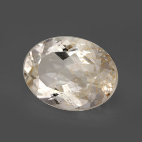 12,03 ctw natürlicher gelber Rutiltopas, Oval Schliff, Transparent