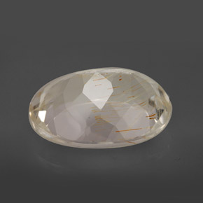 12,03 ctw natürlicher gelber Rutiltopas, Oval Schliff, Transparent