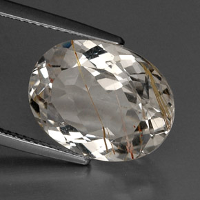 11,65 ctw natürlicher gelber Rutiltopas, Oval Schliff, Transparent