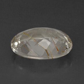 11,65 ctw natürlicher gelber Rutiltopas, Oval Schliff, Transparent