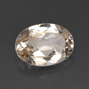 8,02 ctw natürlicher gelber Rutiltopas, Oval Schliff, Transparent