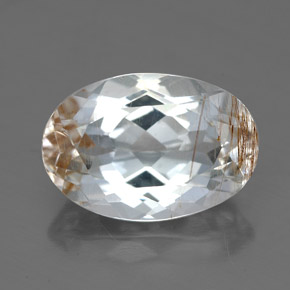 6,49 ctw natürlicher gelber Rutiltopas, Oval Schliff, Transparent