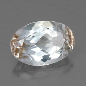 6,49 ctw natürlicher gelber Rutiltopas, Oval Schliff, Transparent