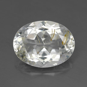 5,18 ctw natürlicher gelber Rutiltopas, Oval Schliff, Transparent