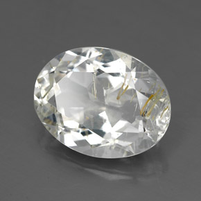 5,18 ctw natürlicher gelber Rutiltopas, Oval Schliff, Transparent