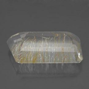 12,42 ctw natürlicher Gold Rutiltopas, Fantasieschliff, Transparent